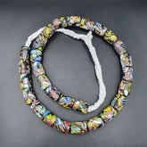 Beautiful Vintage trade Glass Beads Beaded Necklace 20x15mm